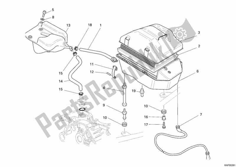 All parts for the Intake of the Ducati Monster S2R 1000 USA 2006